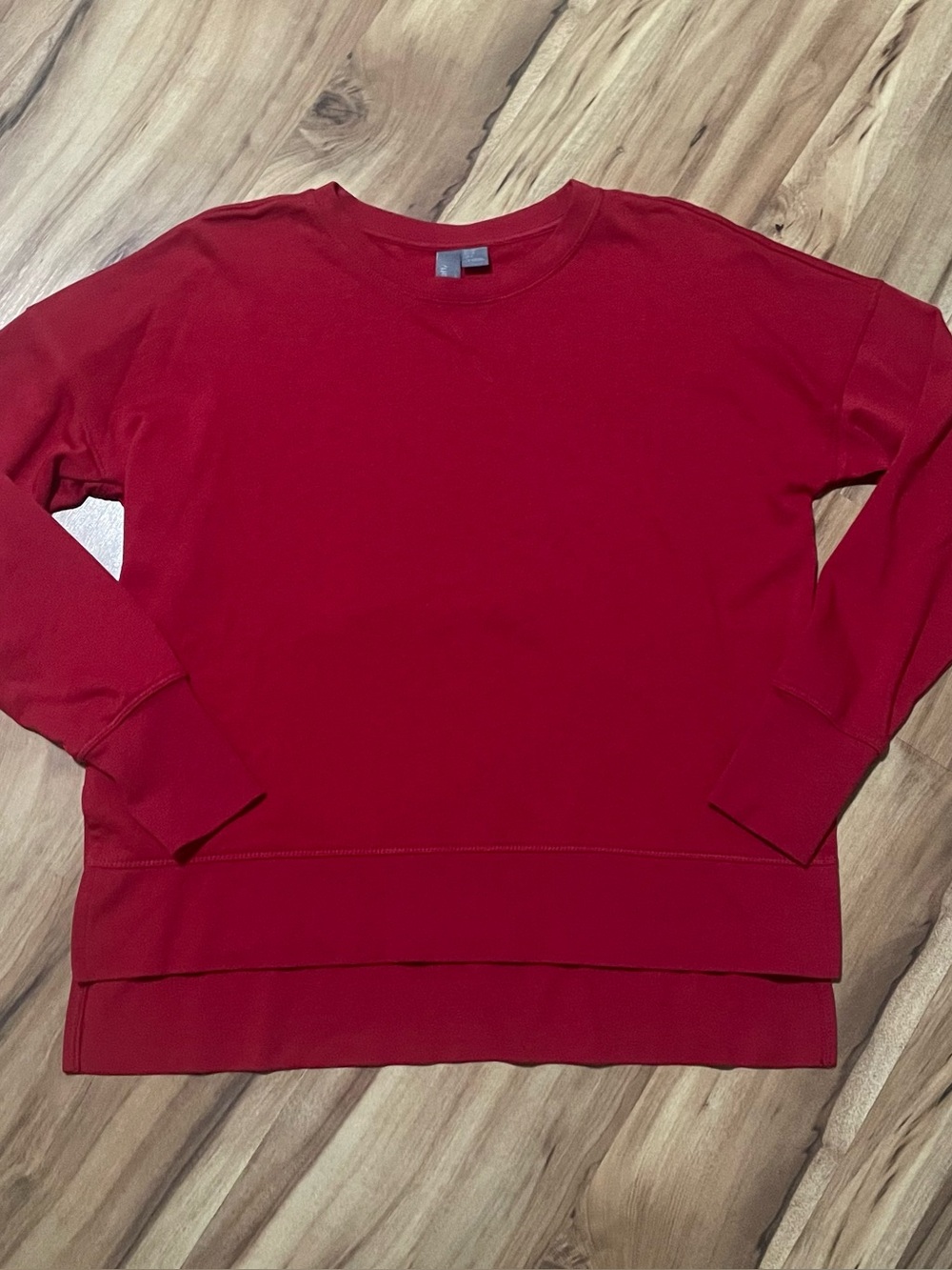 Sweaty Betty Red After Class Longline Sweatshirt Thumbhole Split Hem US 4